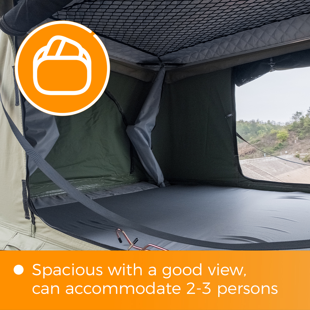Nomad Hardshell Rooftop Tent - Black/Beige